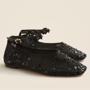 J Crew Quinn Embellished Sequin/Mesh Women's ballet Flats NWOT